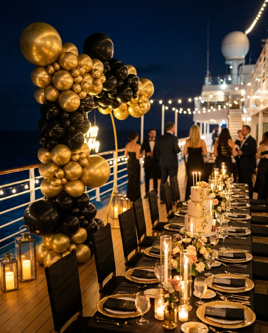 Birthday Celebration setup aboard Calma